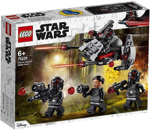Compact brick-built speeder with dual stud shooters and squad soldier figures