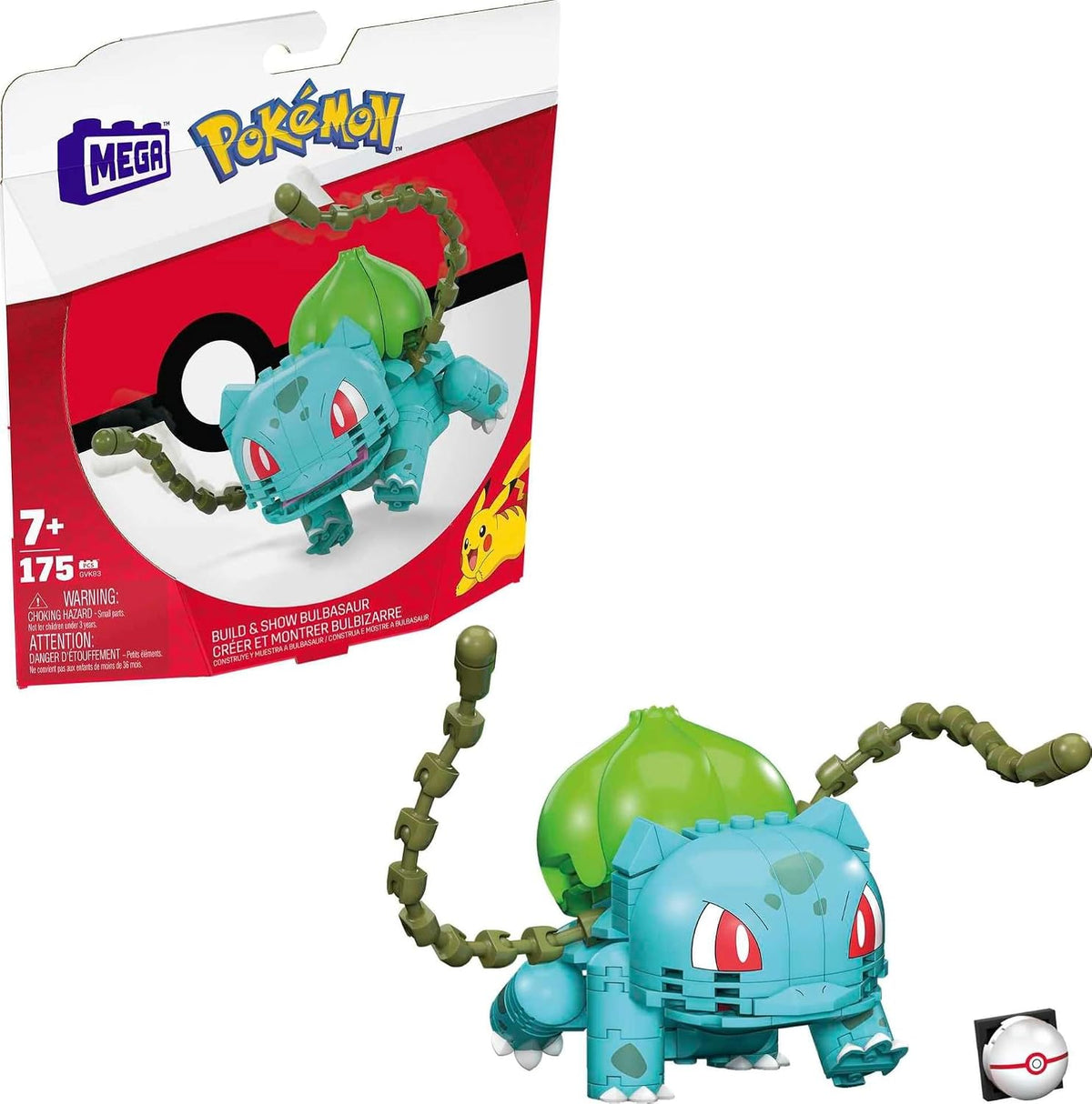 Small green brick-built plant creature figure with articulated vines