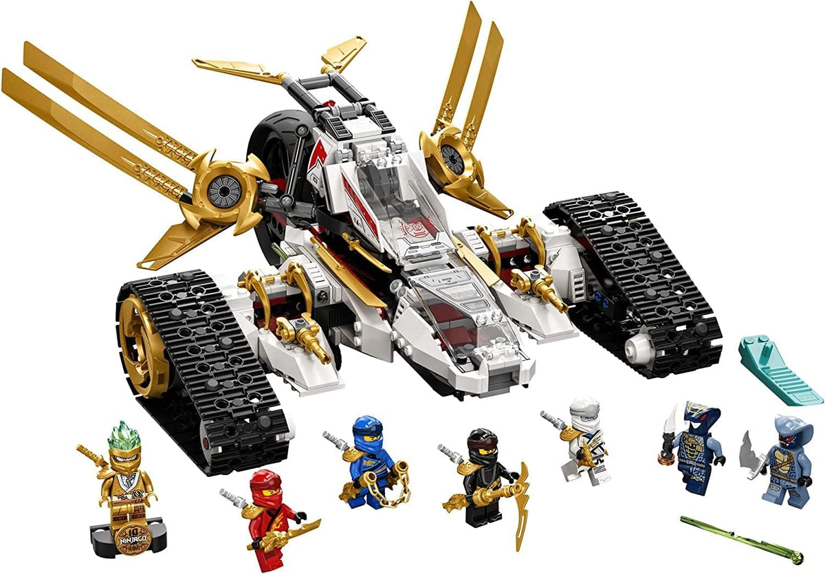 Brick-built raider vehicle splitting into plane, motorbike and cars