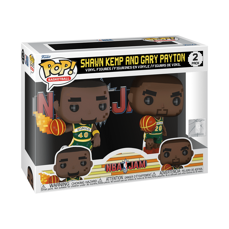 Funko Pop! 8-Bit Shawn Kemp and Gary Payton 2-Pack Vinyl Figure Set - View 2