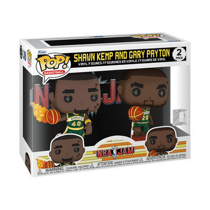 Funko Pop! 8-Bit Shawn Kemp and Gary Payton 2-Pack Vinyl Figure Set - View 2