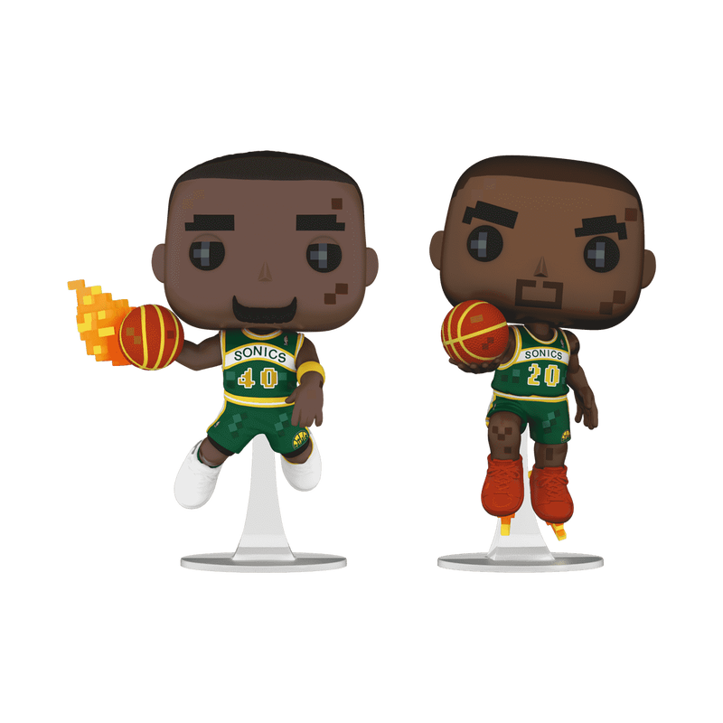 Funko Pop! 8-Bit Shawn Kemp and Gary Payton 2-Pack Vinyl Figure Set