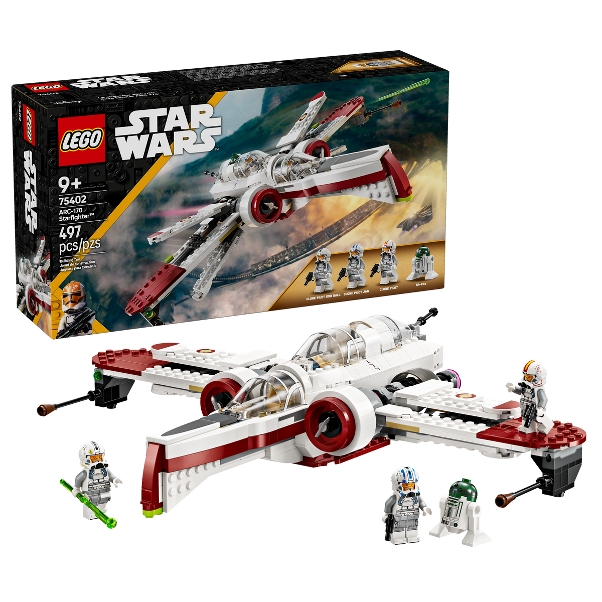 LEGO Star Wars ARC-170 Starfighter Building Set (497 Pieces, Ages 9+) - View 3