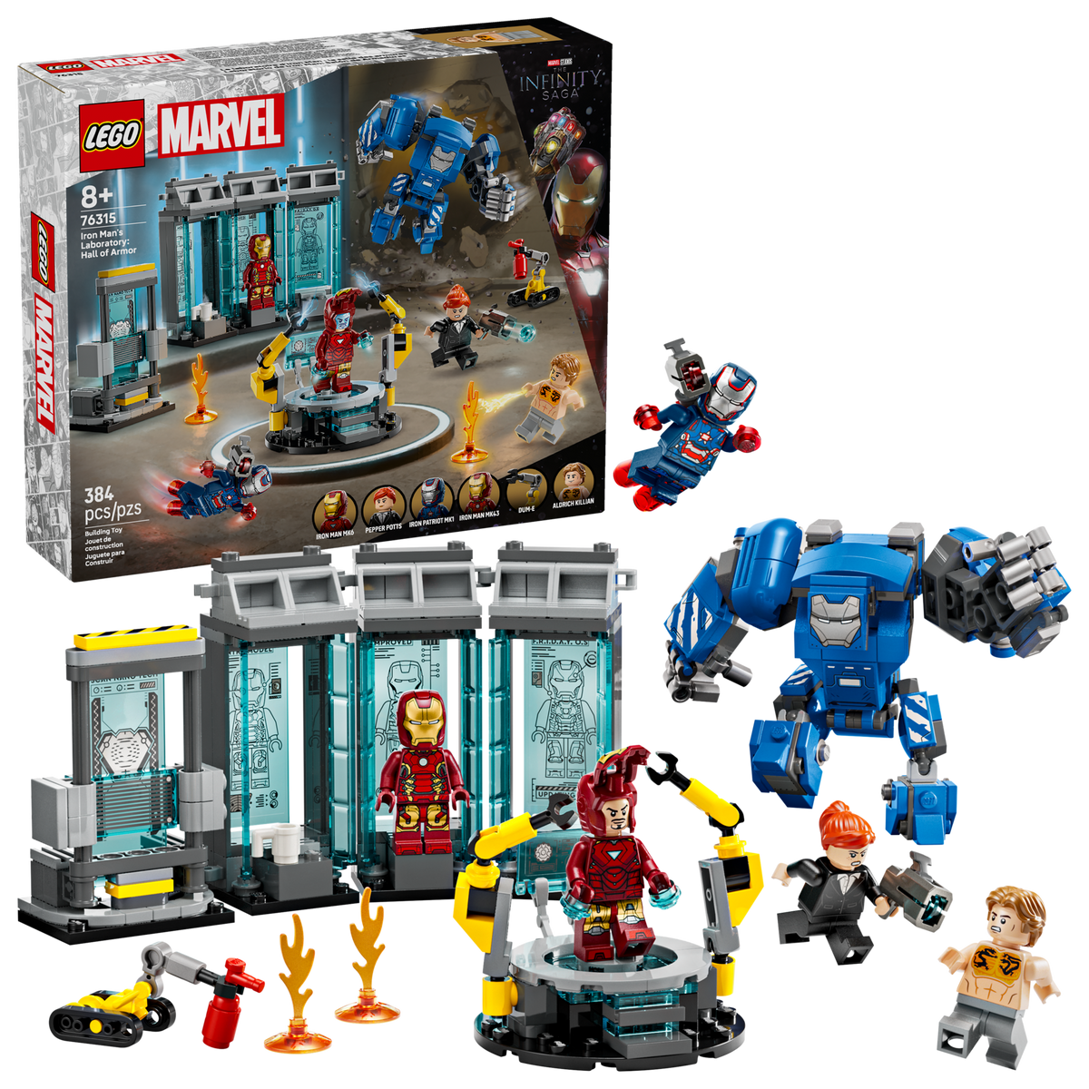 LEGO Marvel Iron Man's Laboratory: Hall of Armor 76315 Building Set (384 Pieces) - View 2