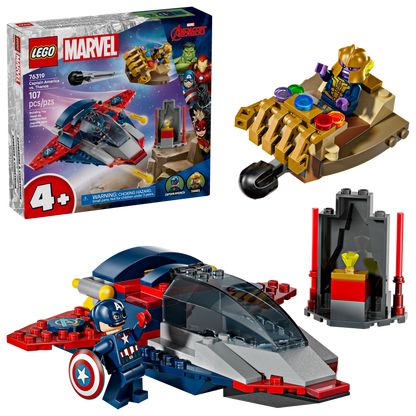 LEGO Marvel Captain America vs. Thanos Building Set (107 Pieces, Ages 4+) - View 2