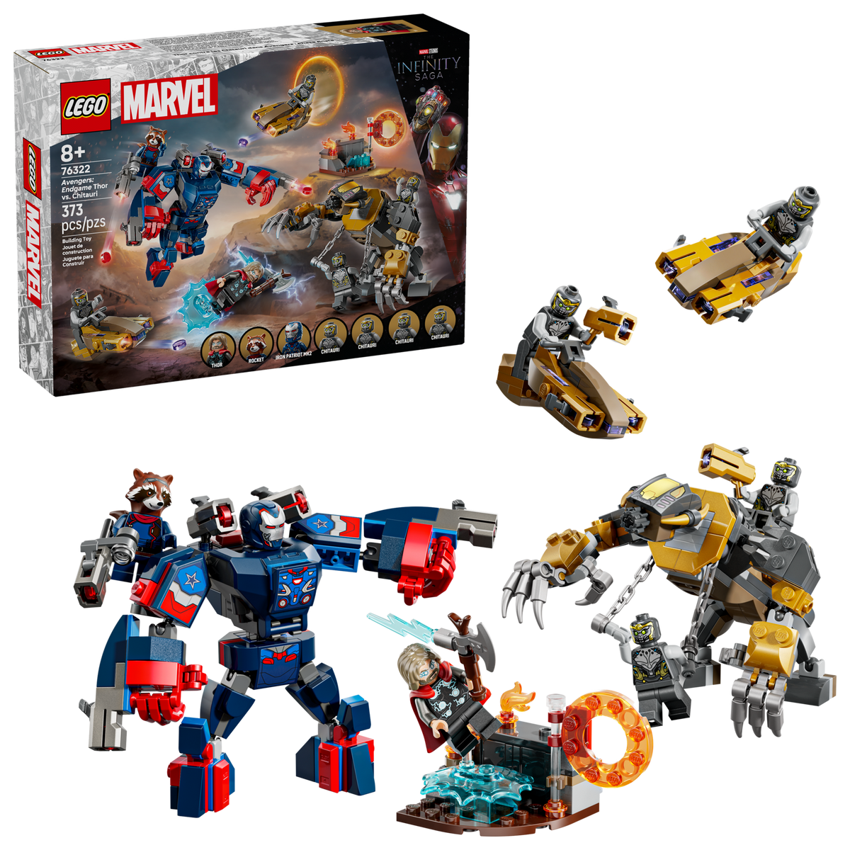 LEGO Marvel Avengers: Endgame Thor vs. Chitauri Building Set (373 Pieces, Ages 8+) - View 2