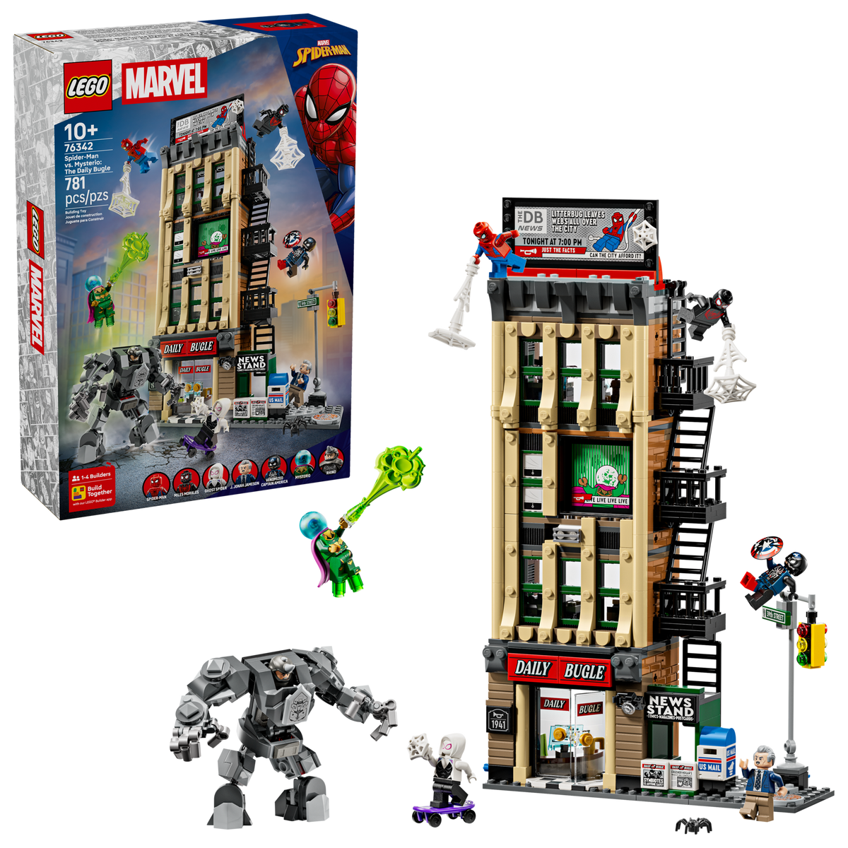 LEGO Marvel Spider-Man vs. Mysterio: The Daily Bugle 76342 Building Set (781 Pieces) - View 3