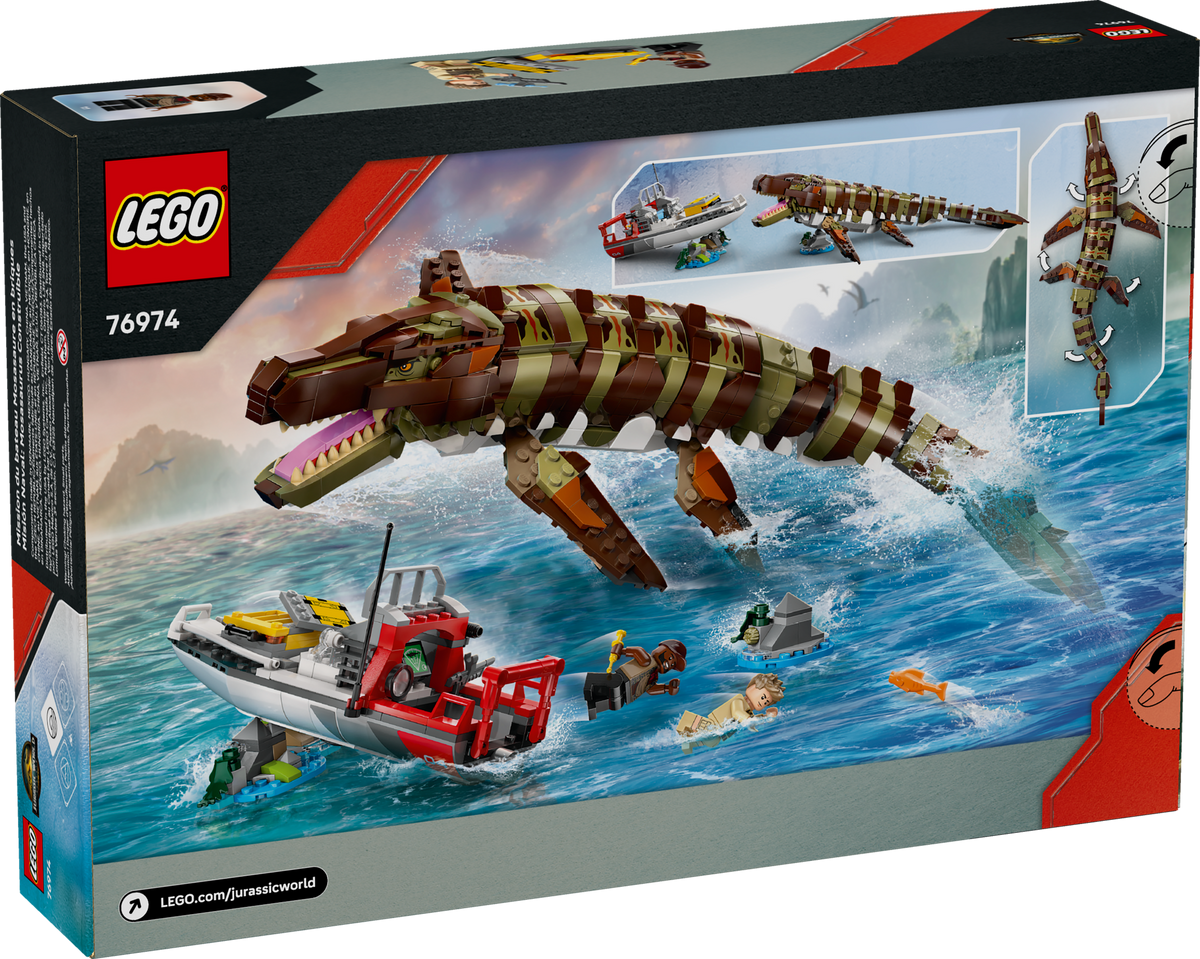 LEGO Jurassic World Brick-Built Mosasaurus Boat Mission Building Set (858 Pieces) - View 6
