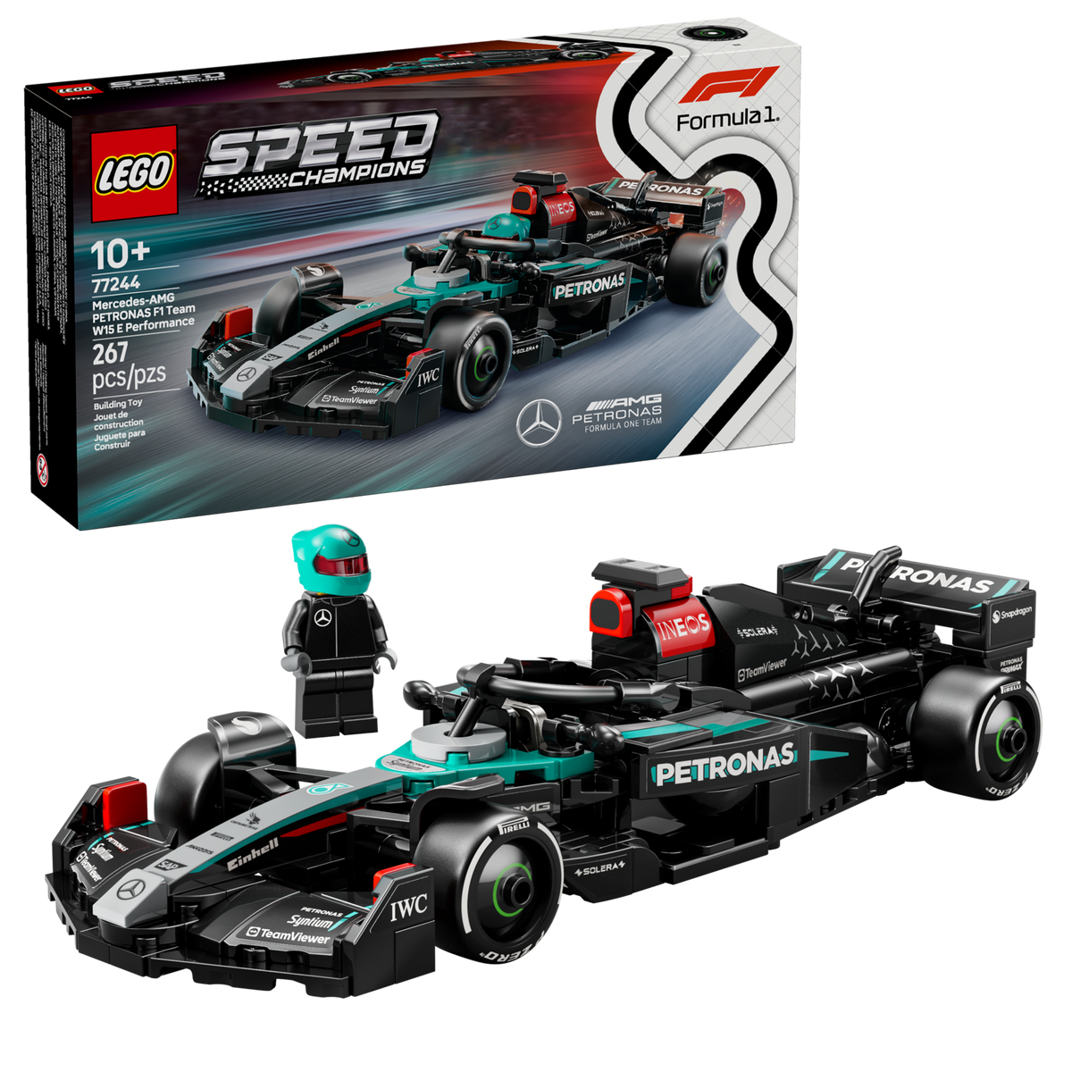 LEGO Speed Champions Mercedes-AMG F1 W15 Race Car 77244 Building Set (267 Pieces) - View 2