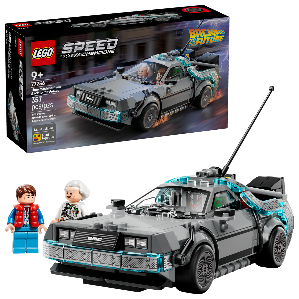 LEGO Speed Champions Time Machine from Back to the Future 77256 Building Set (357 Pieces) - View 2