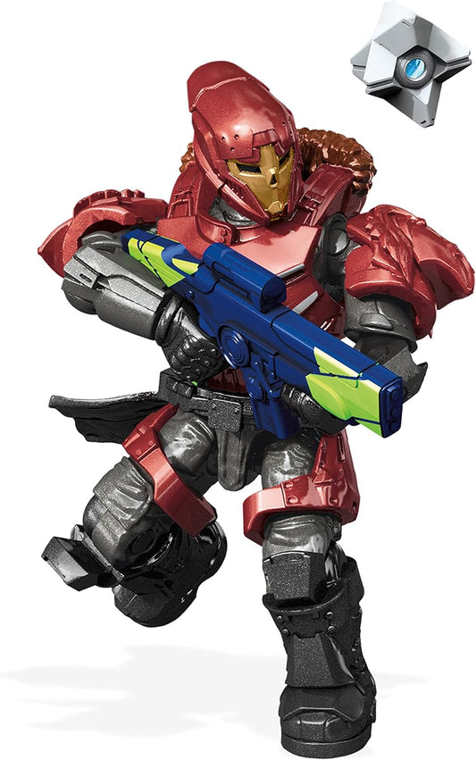 Brick-built armory with racks and an armored space knight micro figure