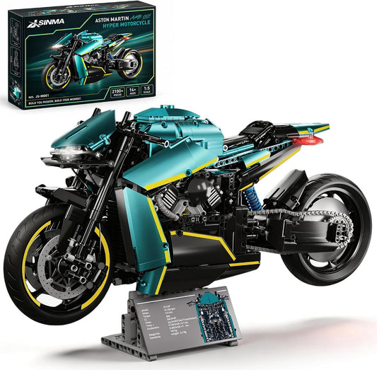Large brick-built hyper motorcycle model shown in side profile