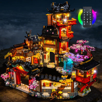 LED light kit with wires and light strips for an old town street brick model – view 2