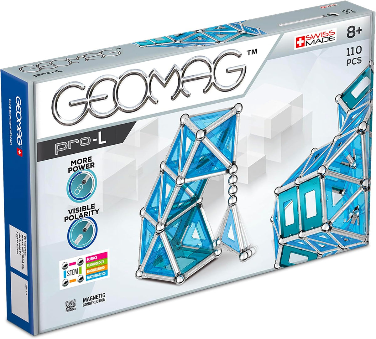 3D structure built from colorful magnetic construction pieces