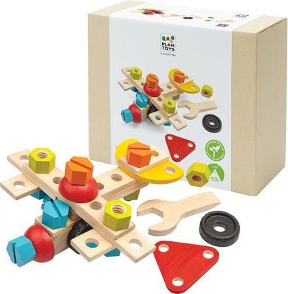 Colorful wooden gears mounted on a board – view 5