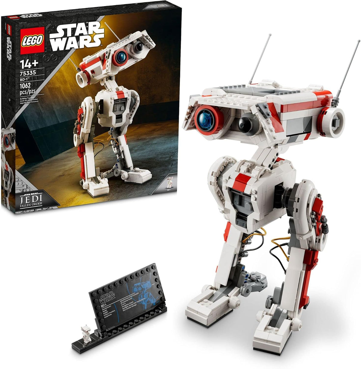 Brick-built posable explorer droid figure with tilting head and translucent mood lights – view 2