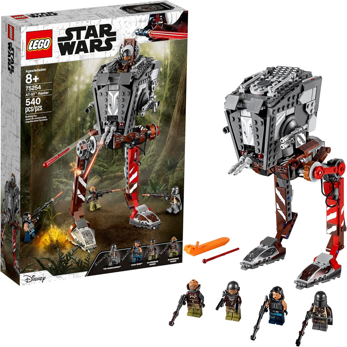 Brick-built gray two-legged sci-fi walker with boxy cockpit