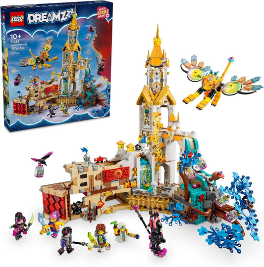 Built rotating dream world castle with tower, forest nest and figures