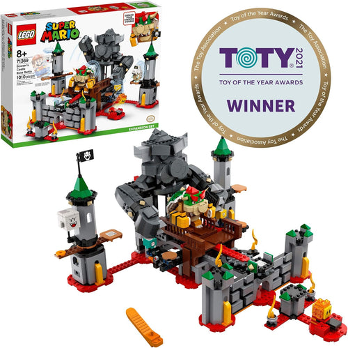 Brick-built castle boss battle course with a large spiked boss figure