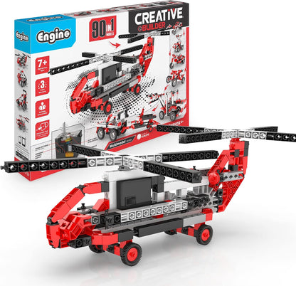 Built motorized toy vehicle model from snap-together construction parts – view 4