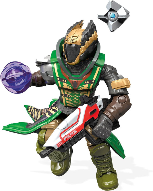 Built sci-fi armory with weapon racks and a poseable armored warrior micro figure