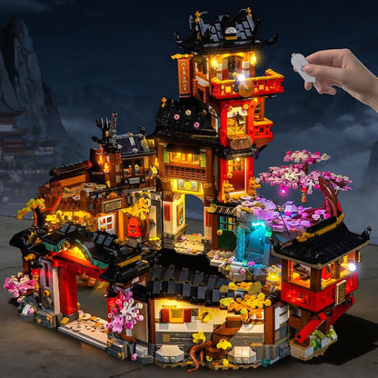 LED light kit with wires and light strips for an old town street brick model