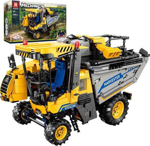 Brick-built remote control grape harvester tractor