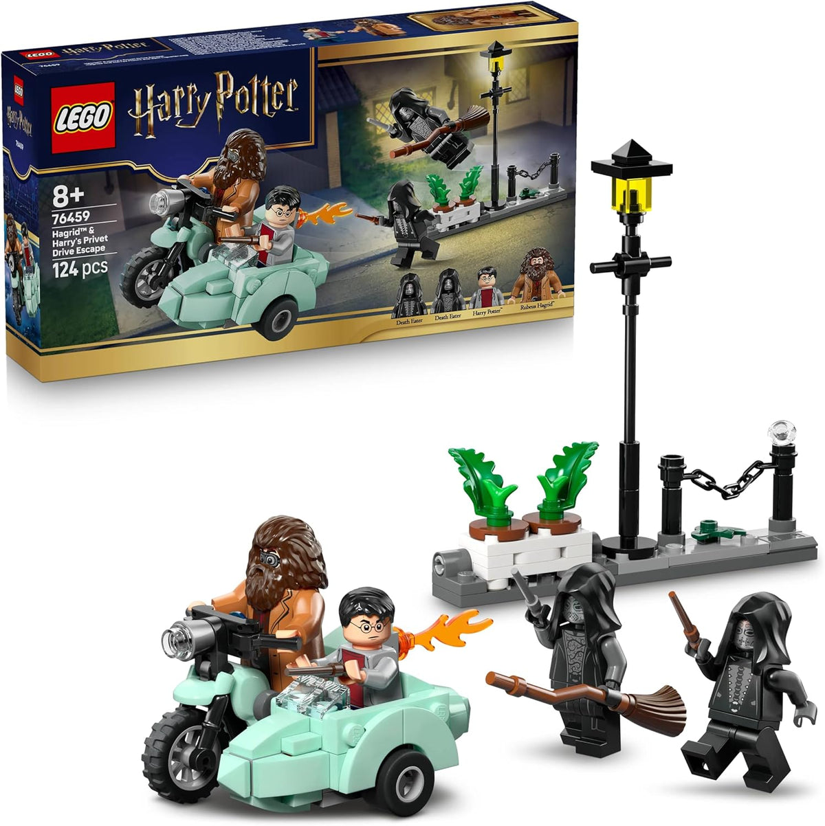 Brick-built whimsical wizard cottage interior with kitchen and minifigures – view 5