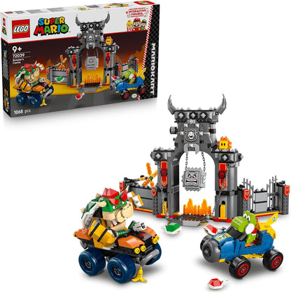 Built platform adventure course with interactive hero figure, start pipe and goal pole – view 3
