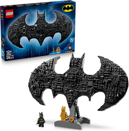 Brick-built armored patrol vehicle with a masked hero figure and spotlight tower – view 7