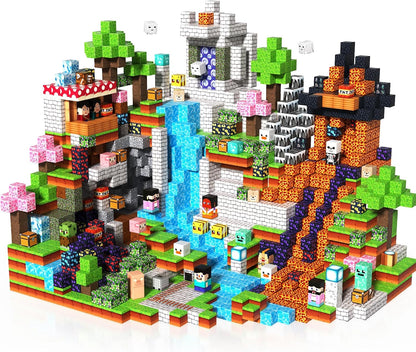 Colorful structures built from 300 small magnetic cubes – view 3