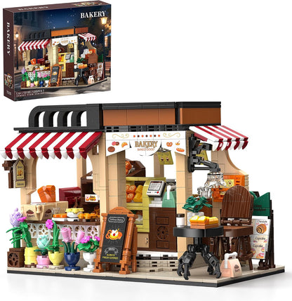 Brick-built coffee house shop with small café car out front – view 2