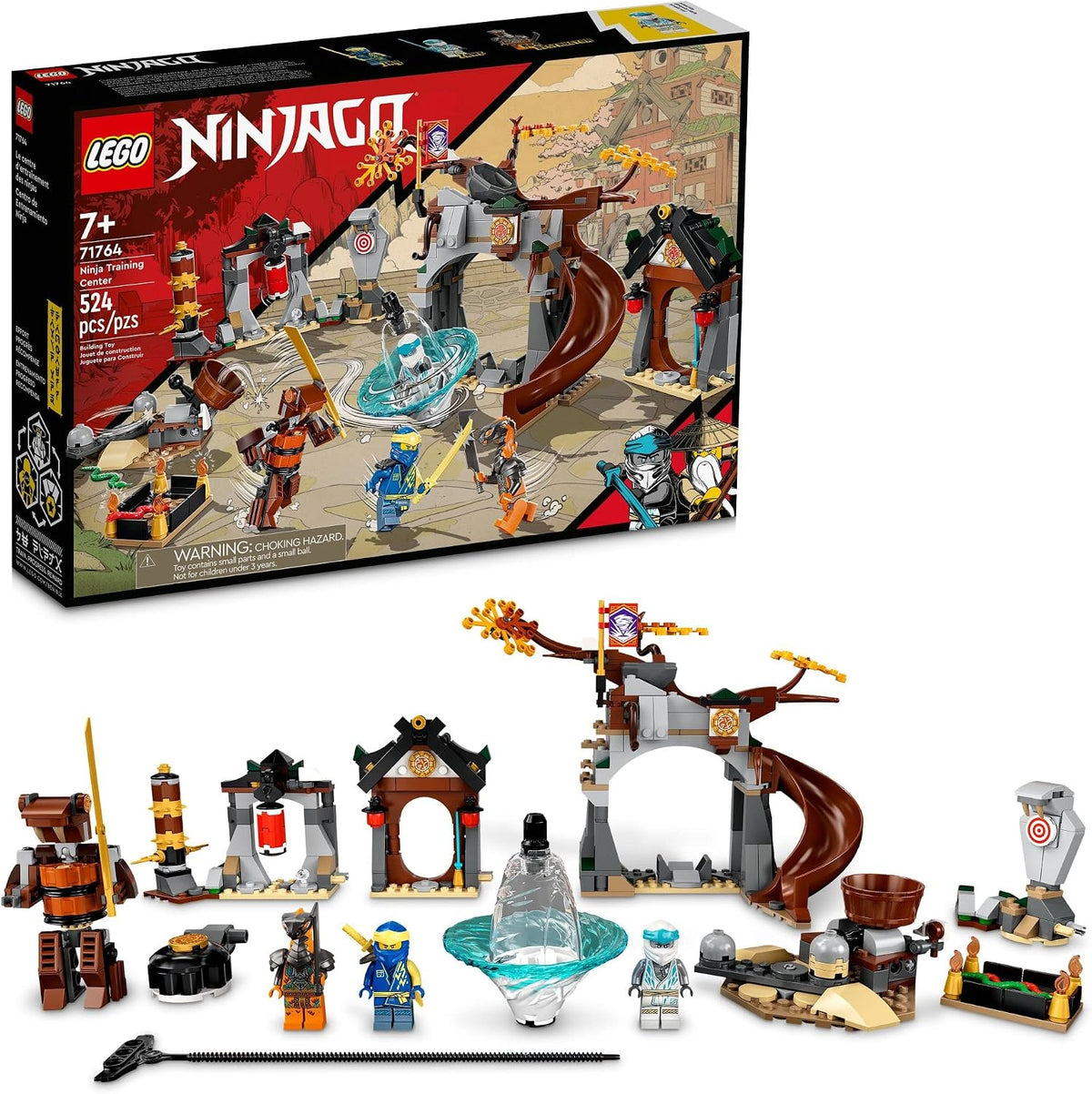 Ninja training center playset with spinning toy and minifigures