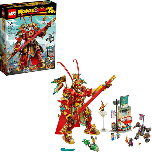 Large posable Monkey King warrior mech with extendable staff and minifigures