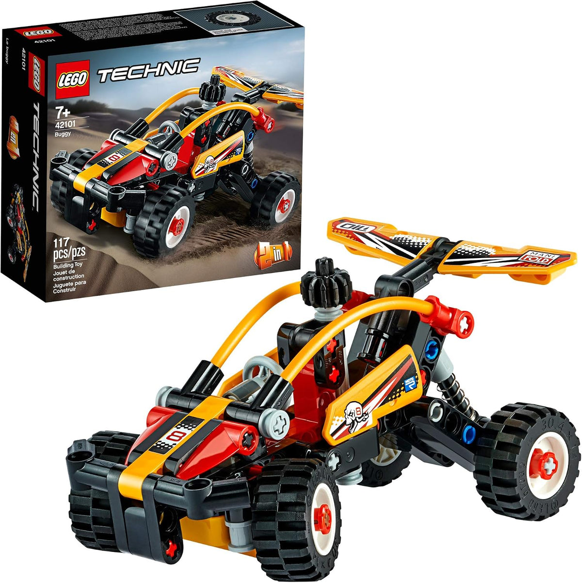 Small brick-built off-road dune buggy with large wheels