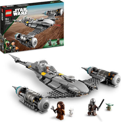 Built starfighter with armored hunter, mechanic, creature and droid figures