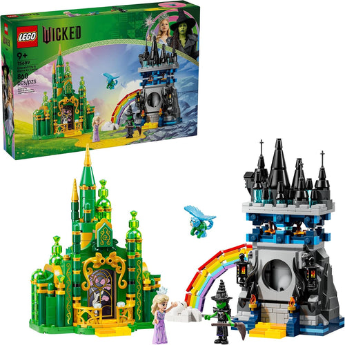 Green spire palace and dark mountain castle brick playsets
