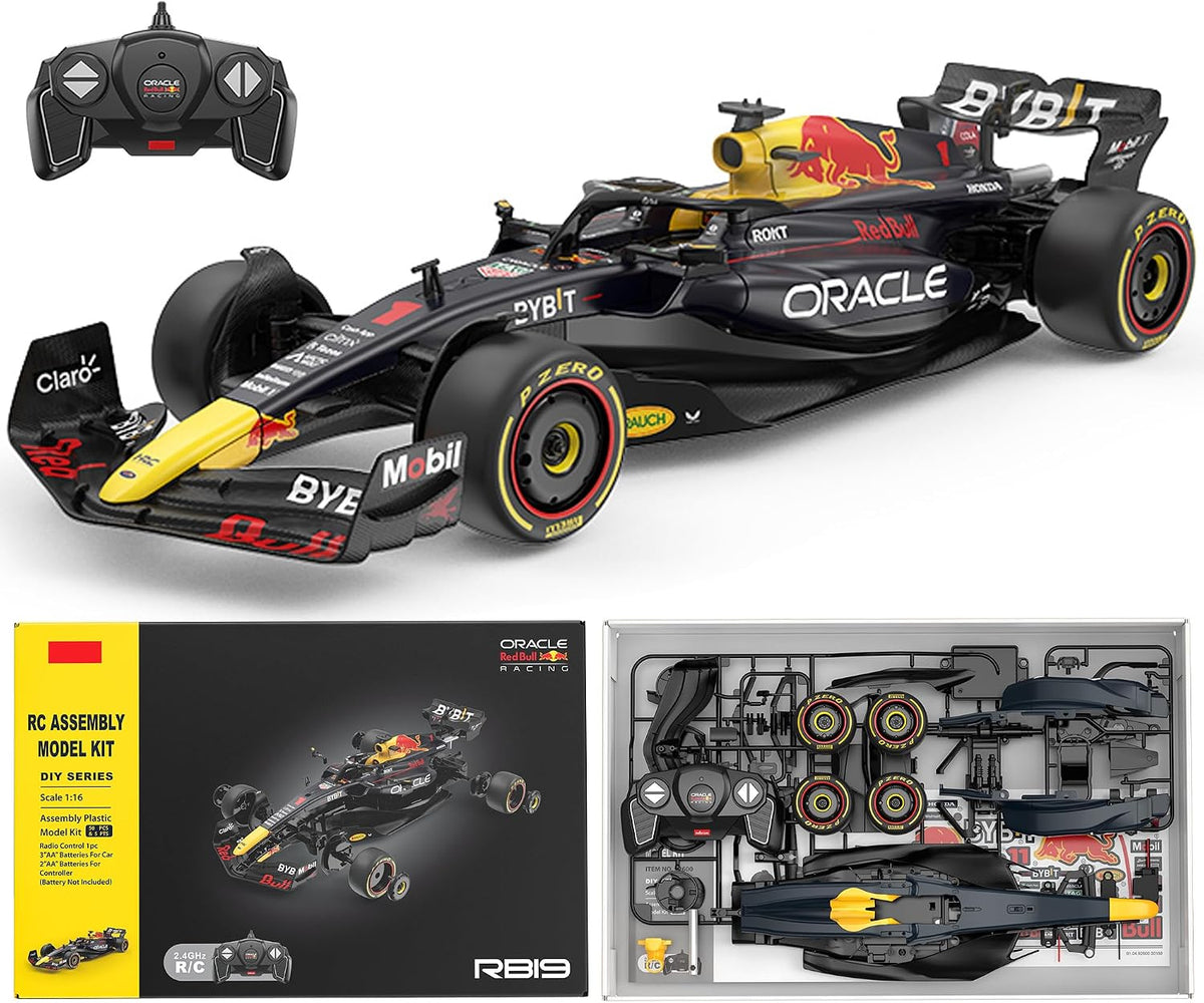 Assembled 1:16 scale remote-control open-wheel race car