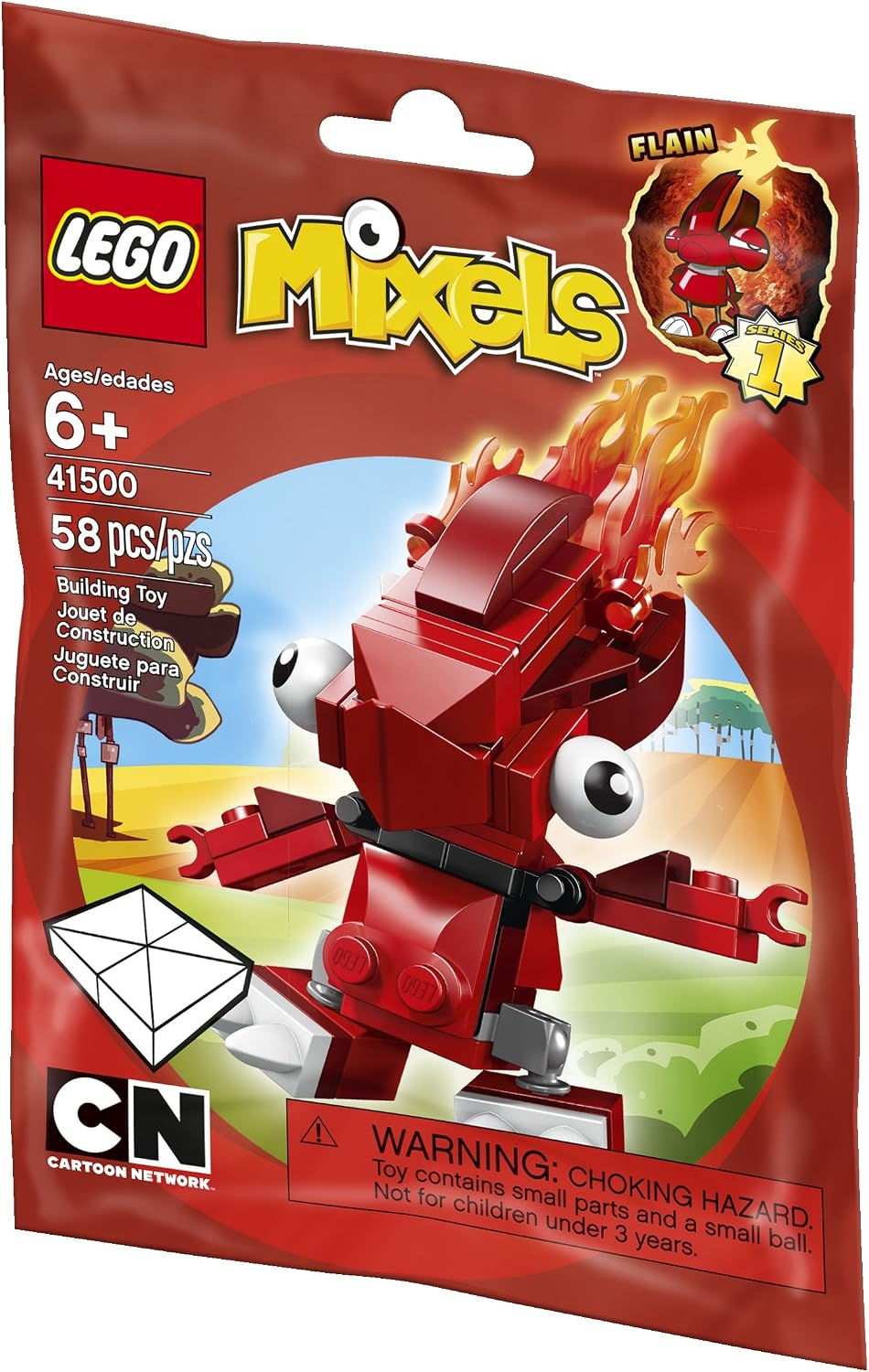 Small brick-built red flame creature figure with flame element on its head