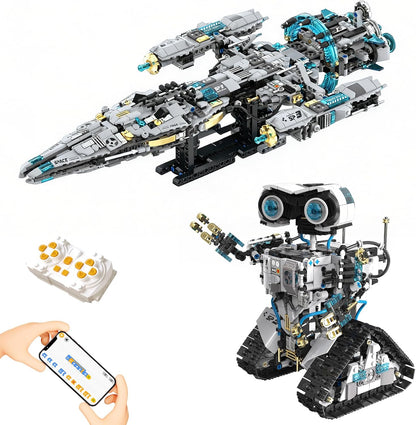 Assembled coding robot from a 757-piece 5-in-1 kit with remote – view 5