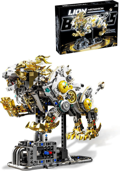 Brick-built mechanical octopus with glowing LED lights and jointed tentacles – view 6