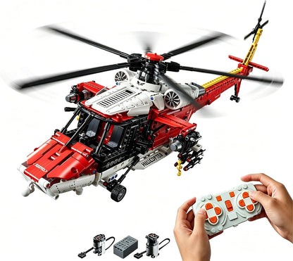 Brick-built military helicopter with motor-driven rotors – view 2