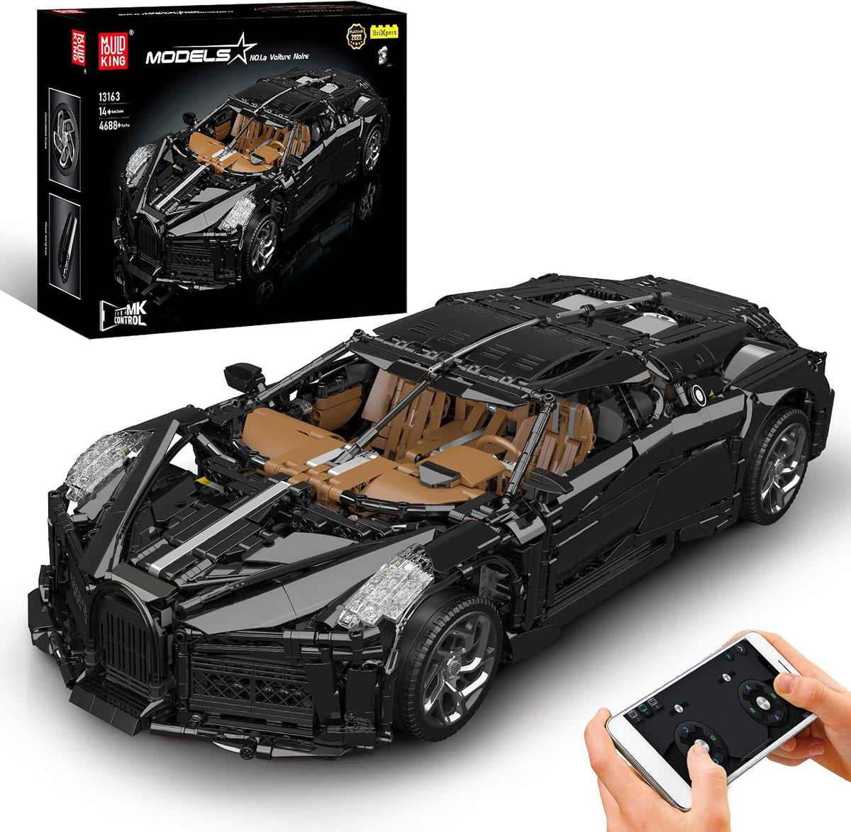 Large brick-built 1:8 scale sports car with opening hood