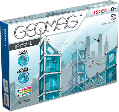 3D structure built from colorful magnetic construction pieces – view 3