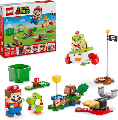 Built platform adventure course with interactive hero figure, start pipe and goal pole