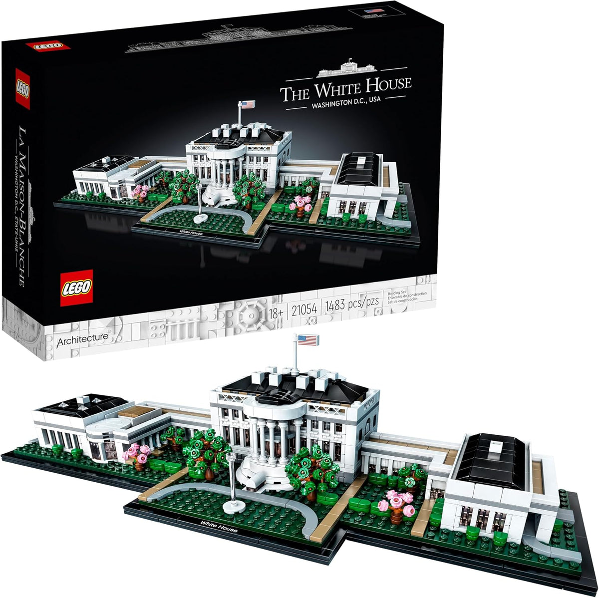 White House architecture brick model with gardens