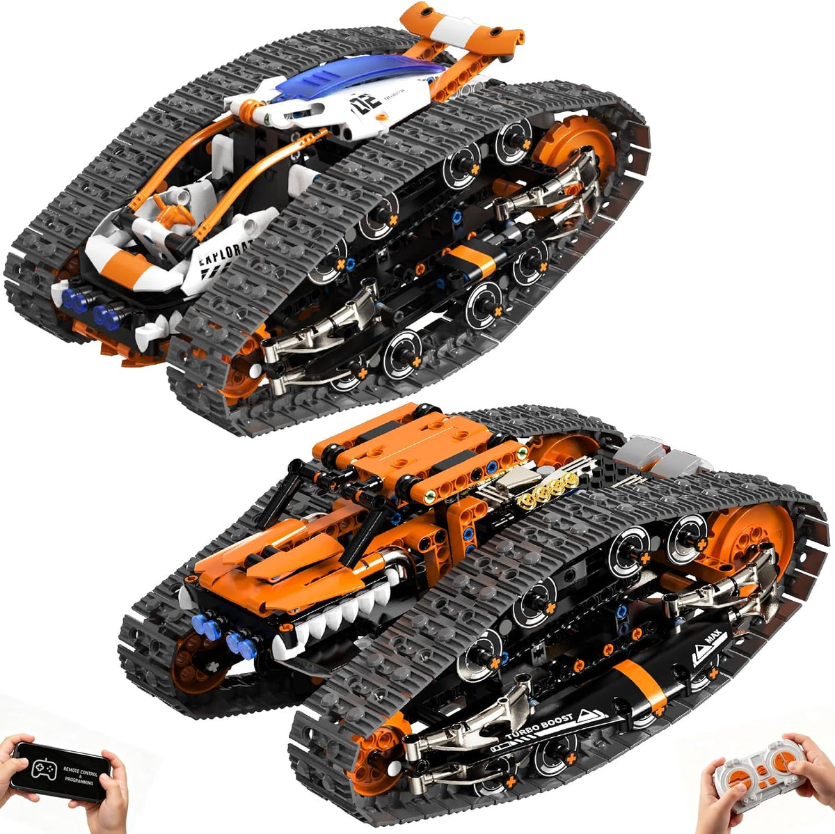 Assembled coding robot from a 757-piece 5-in-1 kit with remote – view 6