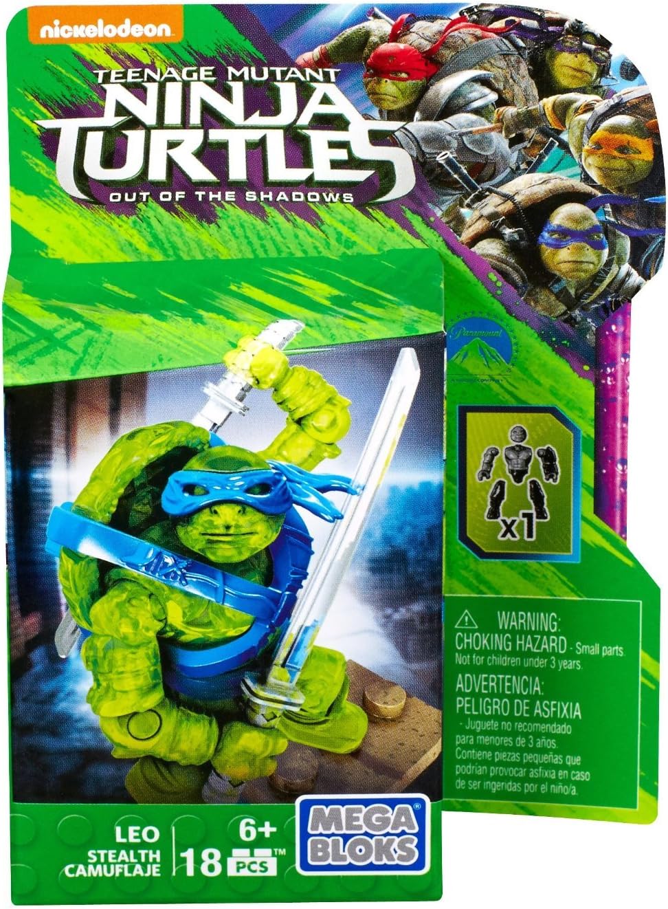 Transparent masked ninja hero micro action figure on a small block stand