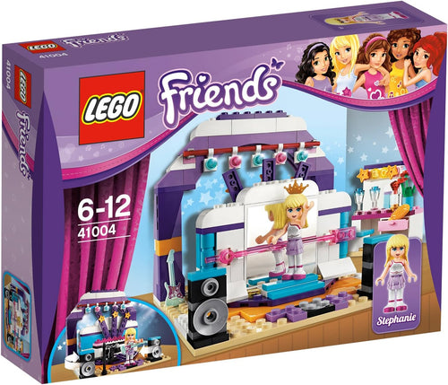 Brick-built pink rehearsal stage with ballet mirror, keyboard, spotlights and a mini-doll