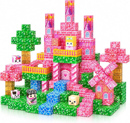 Colorful structures built from 300 small magnetic cubes – view 7